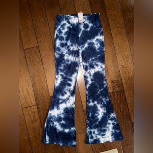 Boutique tie dye flare stretch pants